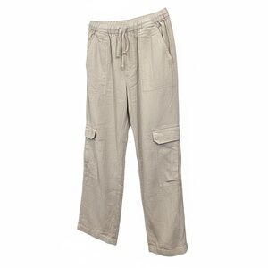 Free People Tan Cotton Blend Cargo Pants Size L